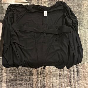 Black Long Sleeve Henley Top